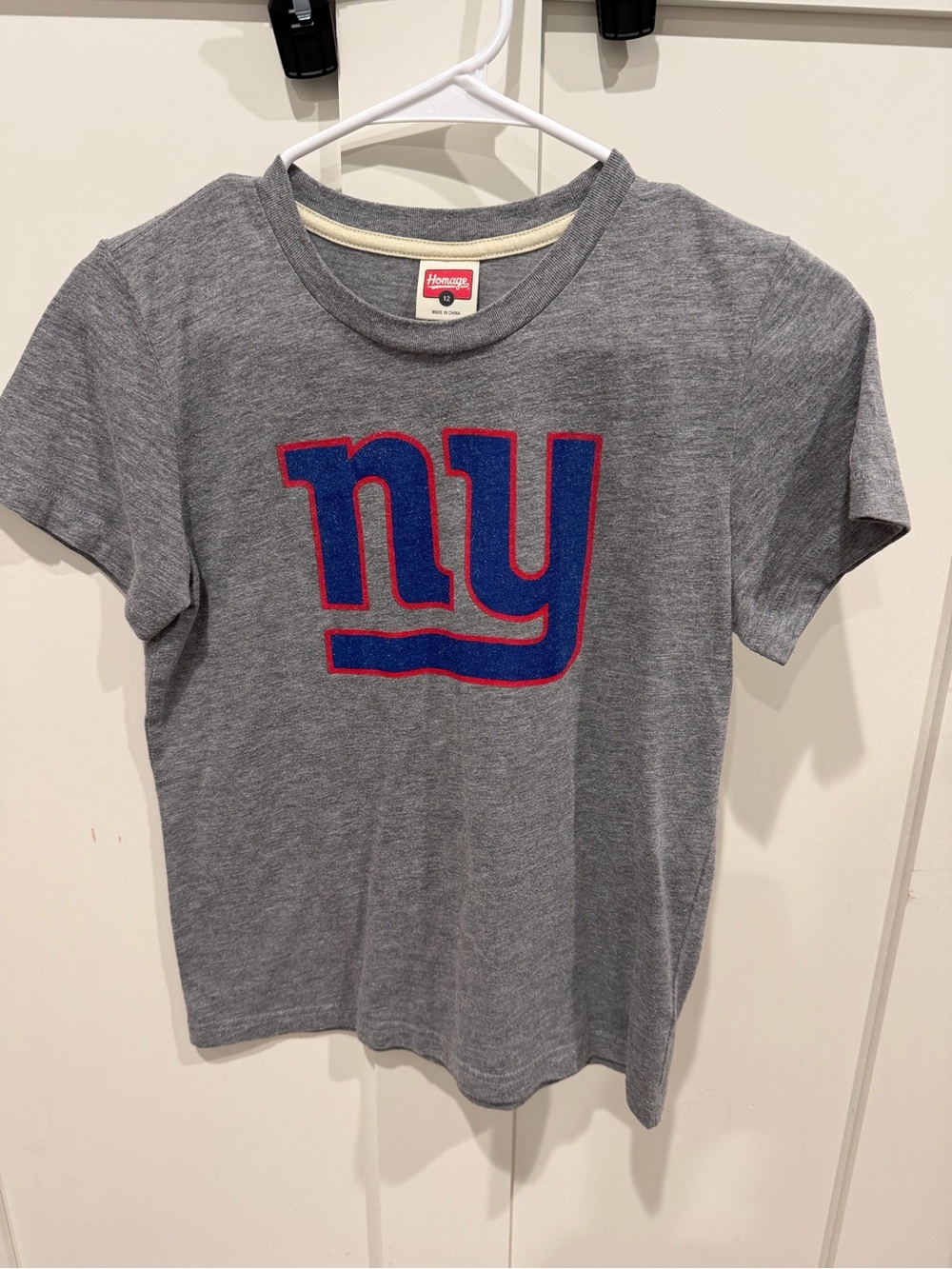 HOMAGE Gray Tee with NY Giants Logo